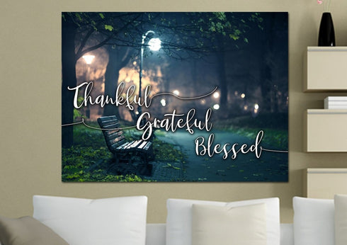 The Bench #4 Thankful, Grateful & Blessed Wall Decor
