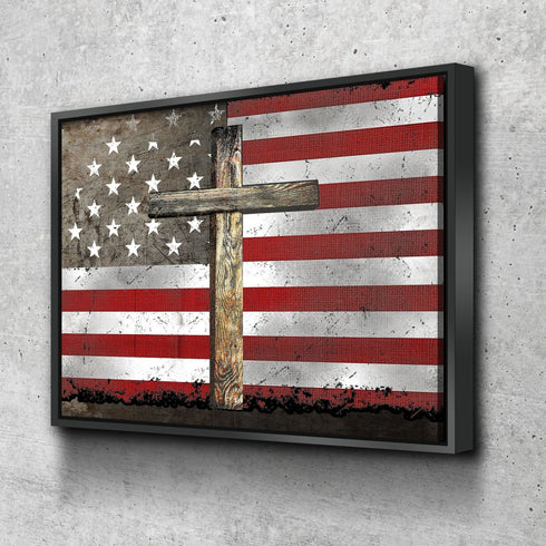 The Cross #2 American Flag Patriotic Wall Art