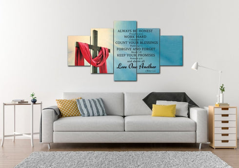 The Cross #31 scripture (Proverbs 12:22, Colossians 3:23, Psalm 34:1, Romans 4:21)