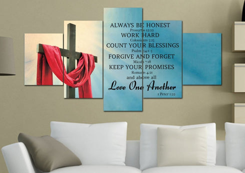 The Cross #31 scripture (Proverbs 12:22, Colossians 3:23, Psalm 34:1, Romans 4:21)