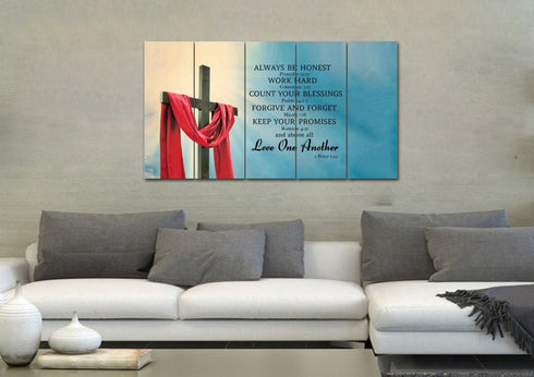 The Cross #31 scripture (Proverbs 12:22, Colossians 3:23, Psalm 34:1, Romans 4:21)