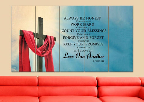 The Cross #31 scripture (Proverbs 12:22, Colossians 3:23, Psalm 34:1, Romans 4:21)