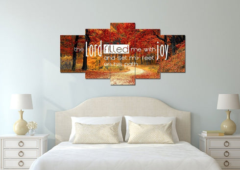 The Lord Filled me with Joy and Set my Feet on his Path Wall Art Canvas Print