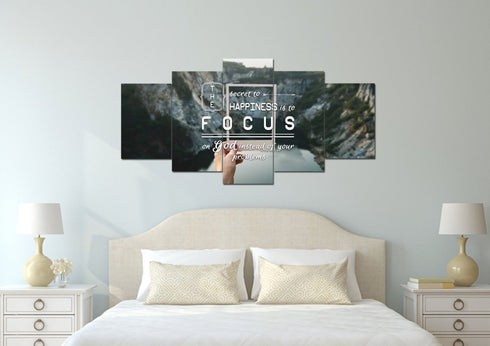 The Secret to Happiness is To Focus on God Wall Art Canvas Print