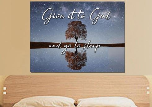 The Tree #3 Give it to God and Go to Sleep Sign, Wall Art & Decor