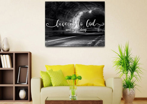 The Tunnel #7 Give it to God and Go to Sleep Sign, Wall Art & Decor
