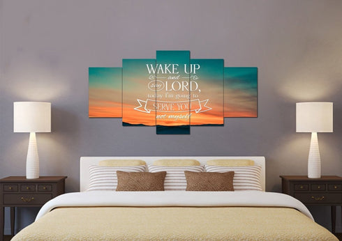 Wake up & say Lord today Im going to Serve you not Myself Wall Art Canvas Print