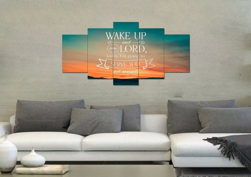 Wake up & say Lord today Im going to Serve you not Myself Wall Art Canvas Print