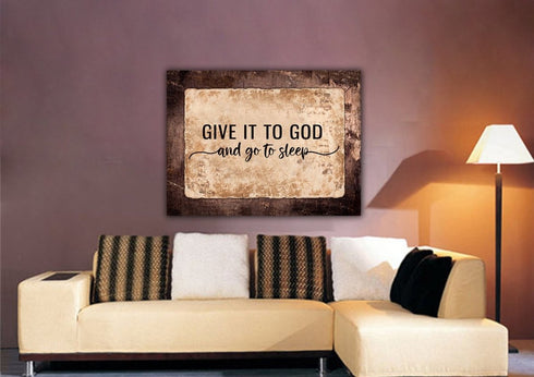 Weathered Panels #18 Give it to God and Go to Sleep Sign