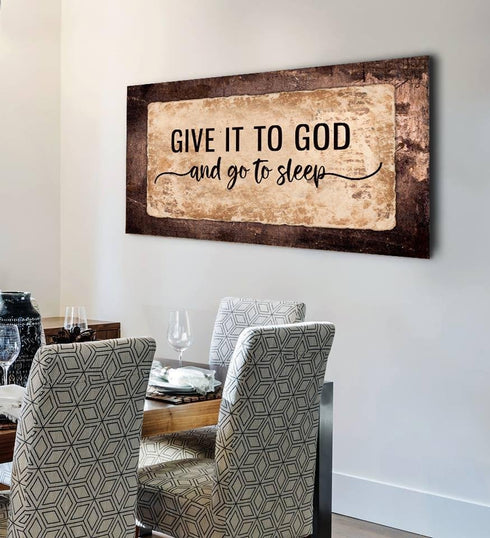 Weathered Panels #18 Give it to God and Go to Sleep Sign
