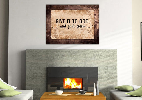 Weathered Panels #18 Give it to God and Go to Sleep Sign