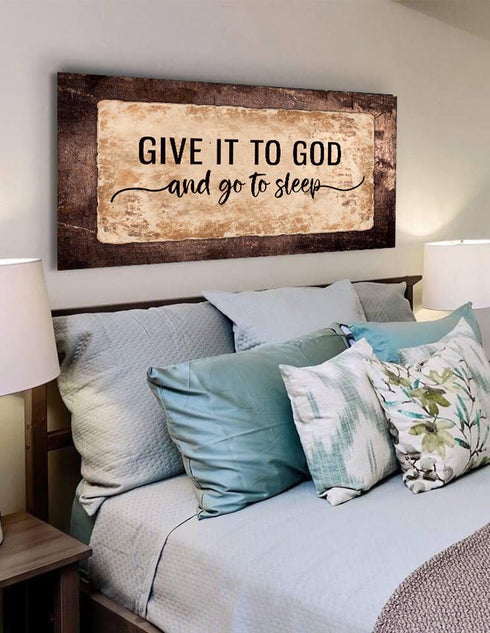 Weathered Panels #18 Give it to God and Go to Sleep Sign