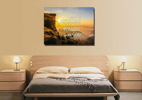 What is Impossible with Man is Possible with God Wall Art Canvas