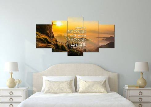 What is Impossible with Man is Possible with God Wall Art Canvas
