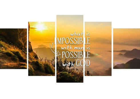 What is Impossible with Man is Possible with God Wall Art Canvas