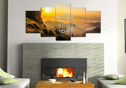 What is Impossible with Man is Possible with God Wall Art Canvas