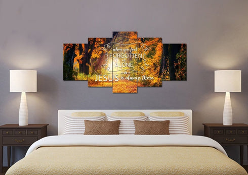 When you Feel Forgotten or Alone, Jesus is Always There Canvas Wall Art Print