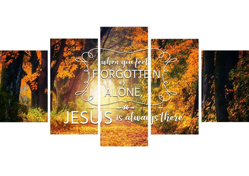 When you Feel Forgotten or Alone, Jesus is Always There Canvas Wall Art Print