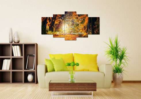 When you Feel Forgotten or Alone, Jesus is Always There Canvas Wall Art Print