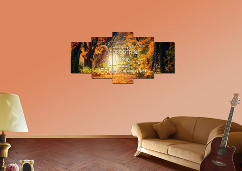 When you Feel Forgotten or Alone, Jesus is Always There Canvas Wall Art Print