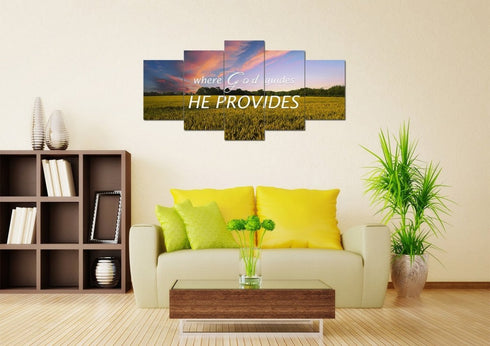 Where God Guides, He Provides Canvas Wall Art Print