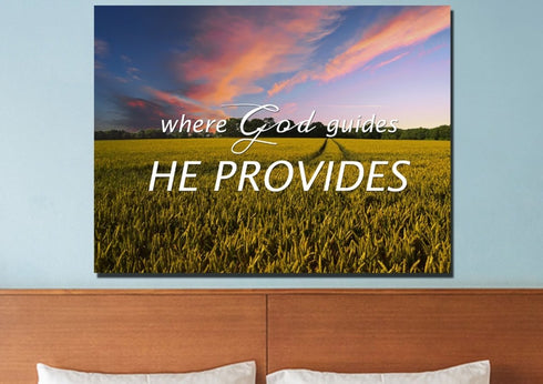 Where God Guides, He Provides Canvas Wall Art Print