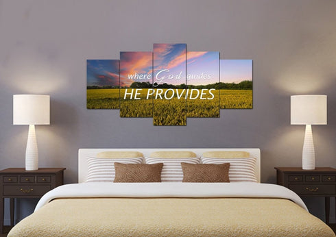 Where God Guides, He Provides Canvas Wall Art Print