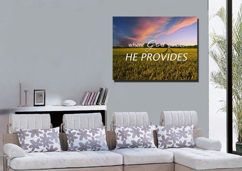 Where God Guides, He Provides Canvas Wall Art Print