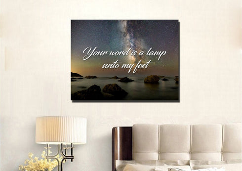 Your word is a lamp unto my feet Canvas Wall Art Print
