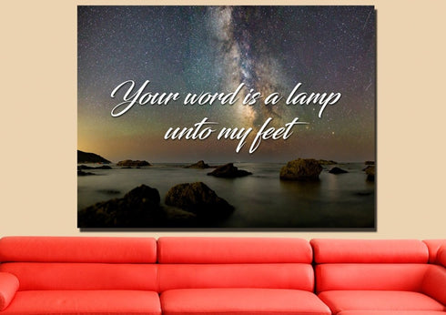 Your word is a lamp unto my feet Canvas Wall Art Print