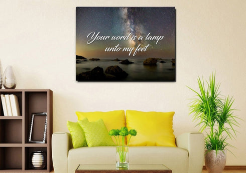 Your word is a lamp unto my feet Canvas Wall Art Print