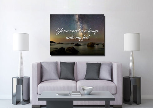 Your word is a lamp unto my feet Canvas Wall Art Print