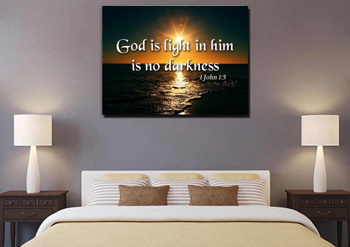 1 John 1:5 Canvas Wall Art Print – Christian Walls