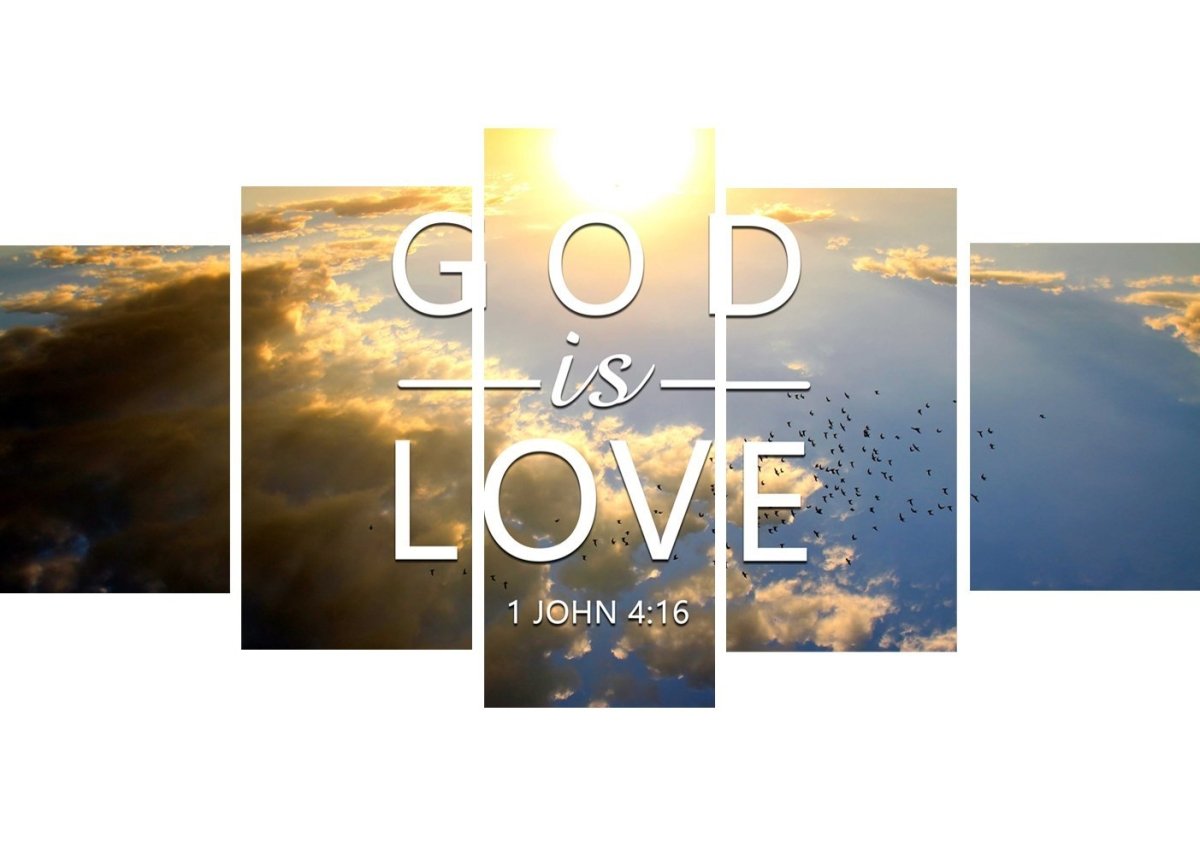 1 John 4:16 God is Love Canvas Wall Art Print – Christian Walls