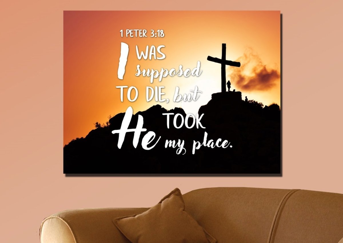 1 Peter 3:18 Canvas Wall Art Print – Christian Walls