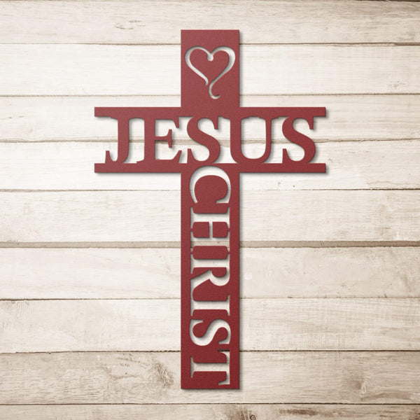 Christ Cross Sign | Christian Wall Art | Custom Metal  Scripture Sign Christ Cross Steel Sign Laser Cut Powder Coated Home & Office Me main image 1
