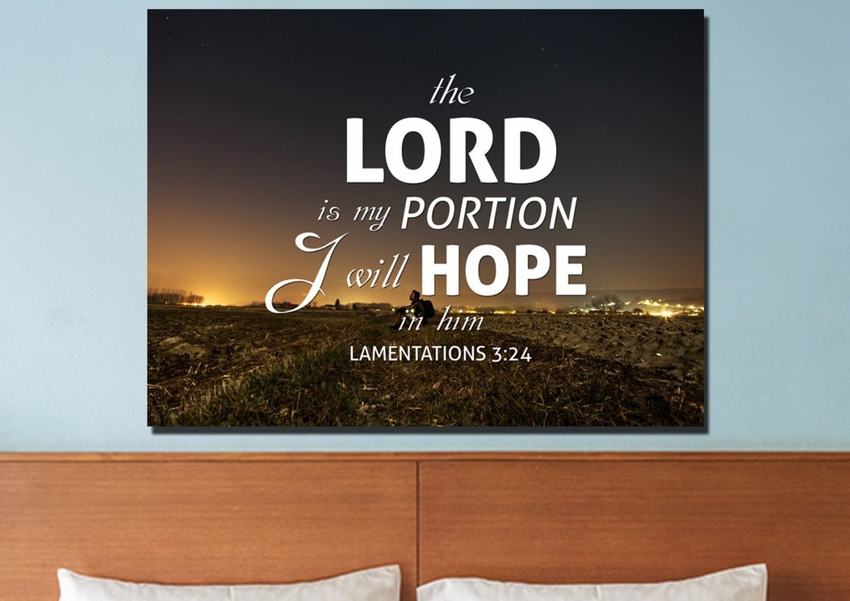 Lamentations 3:24 Canvas Wall Art Print – Christian Walls