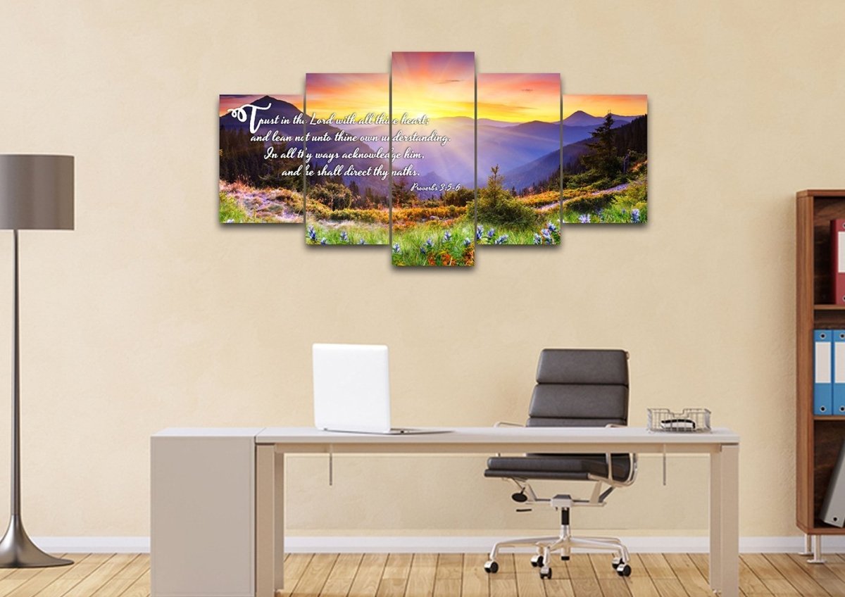 Proverbs 3:5-6 #1 KJV 'Trust in the Lord' Christian Scripture Wall Art ...