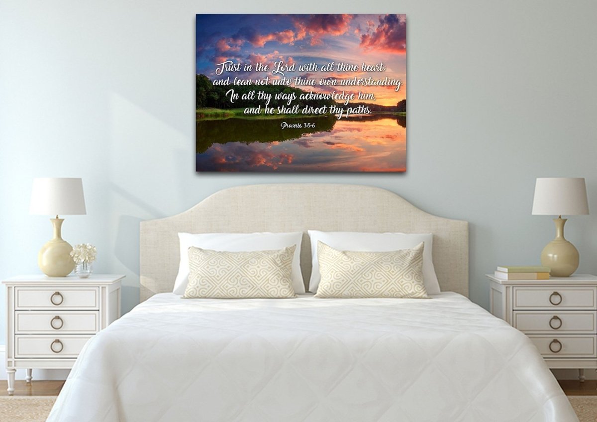 Proverbs 3:5-6 #6 KJV 'Trust in the Lord' Christian Scripture Wall Art ...