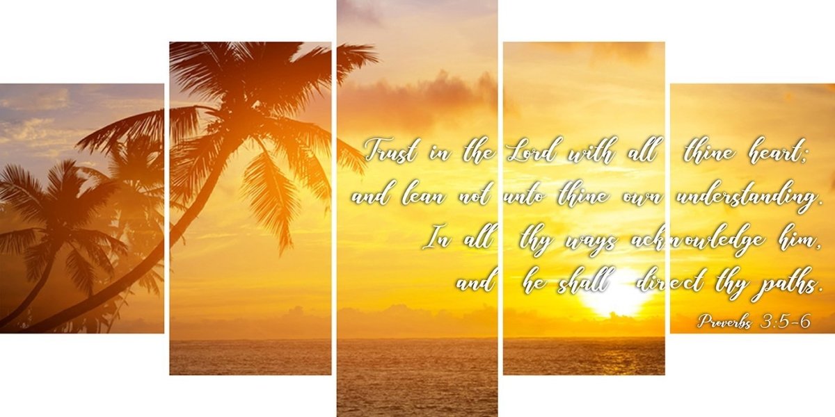 Proverbs 3:5-6 #7 KJV 'Trust in the Lord' Christian Scripture Wall Art ...