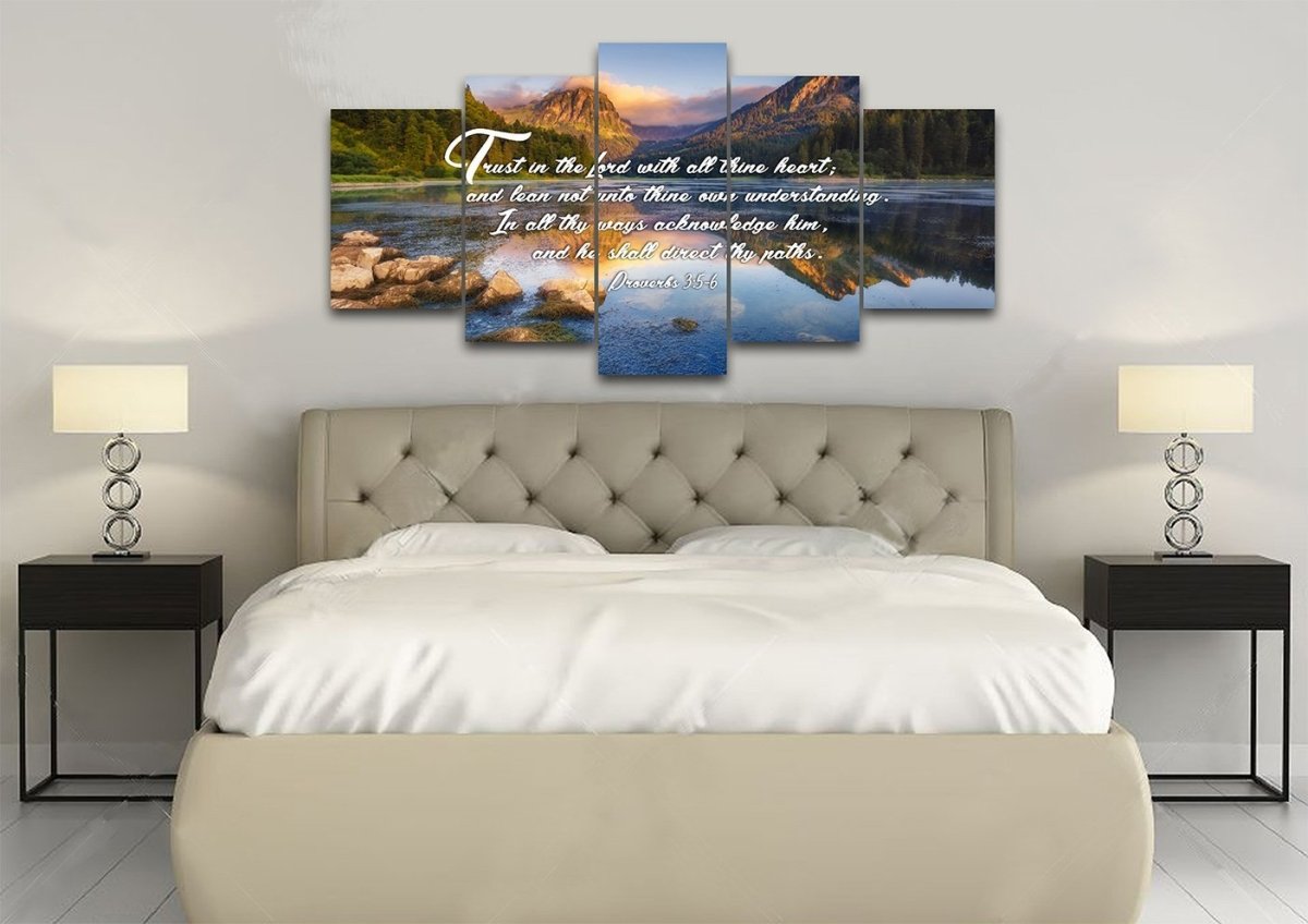 Proverbs 3:5-6 #9 KJV 'Trust in the Lord' Christian Scripture Wall Art ...
