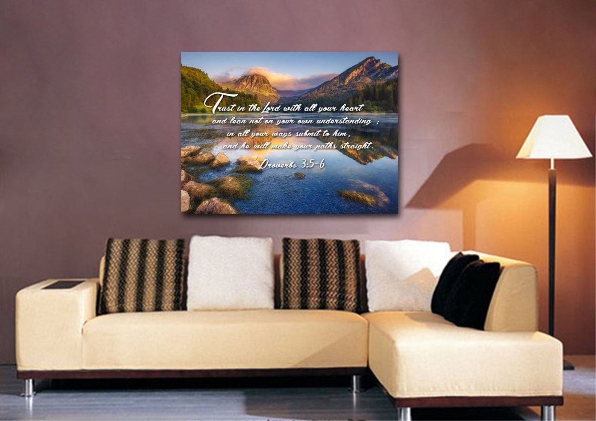 Proverbs 3:5-6 #9 NIV Trust in the Lord Bible Verse Canvas Wall Art ...