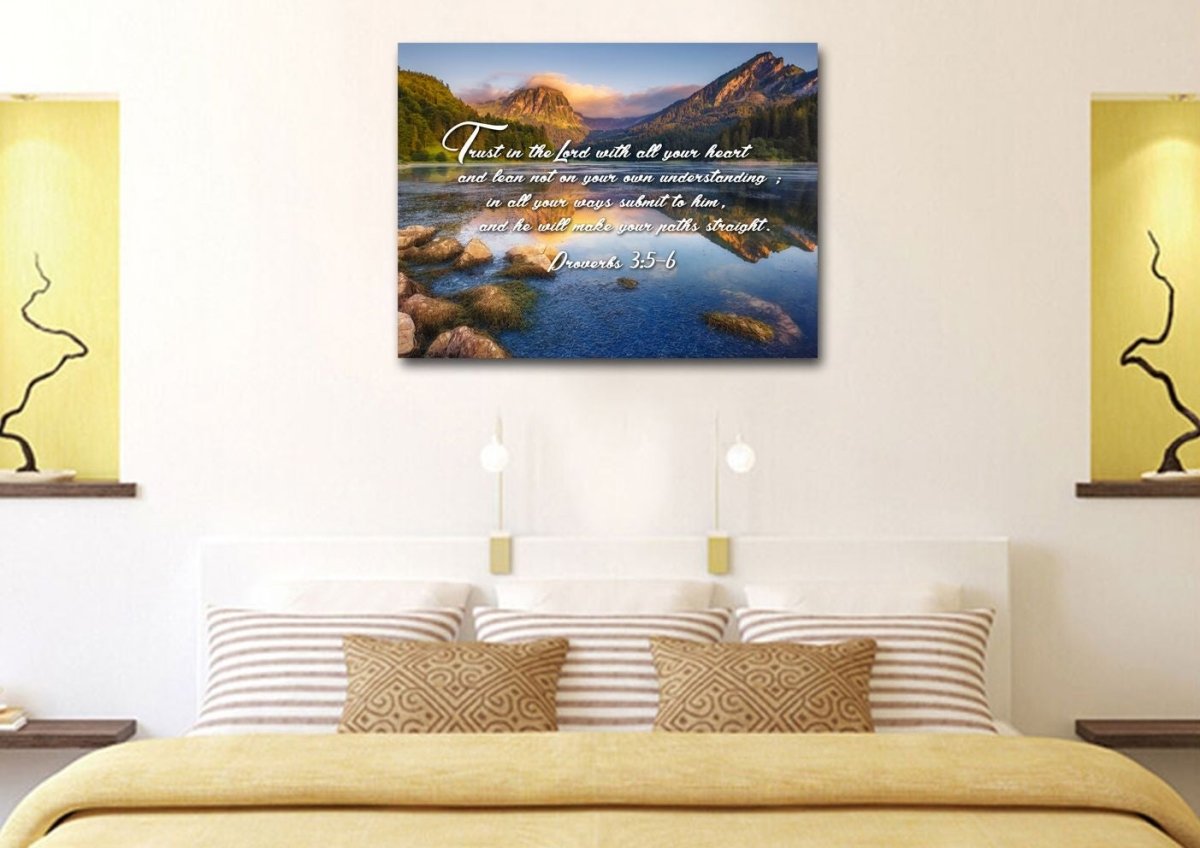 Proverbs 3:5-6 #9 NIV Trust in the Lord Bible Verse Canvas Wall Art ...
