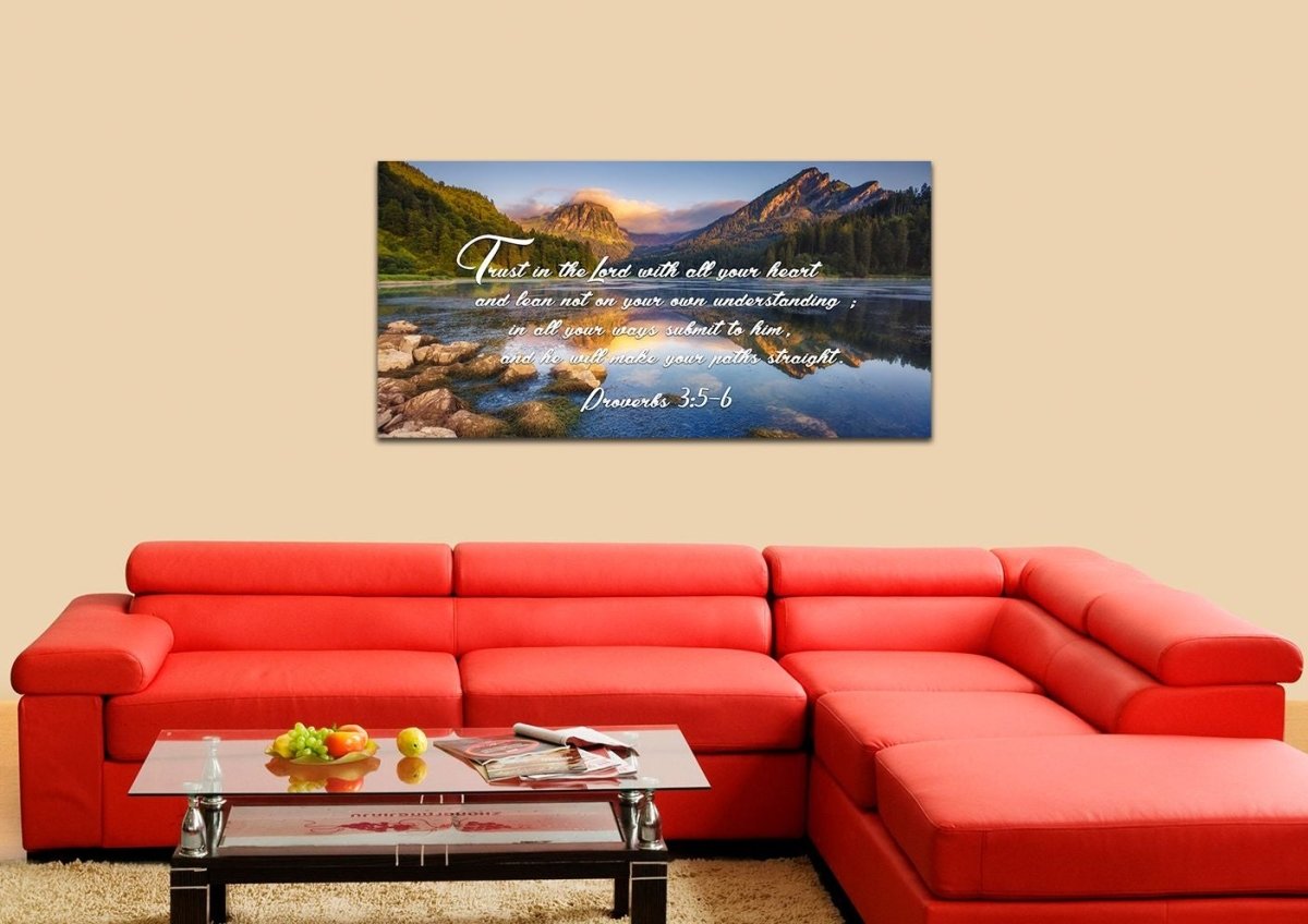 Proverbs 3:5-6 #9 NIV Trust in the Lord Bible Verse Canvas Wall Art ...