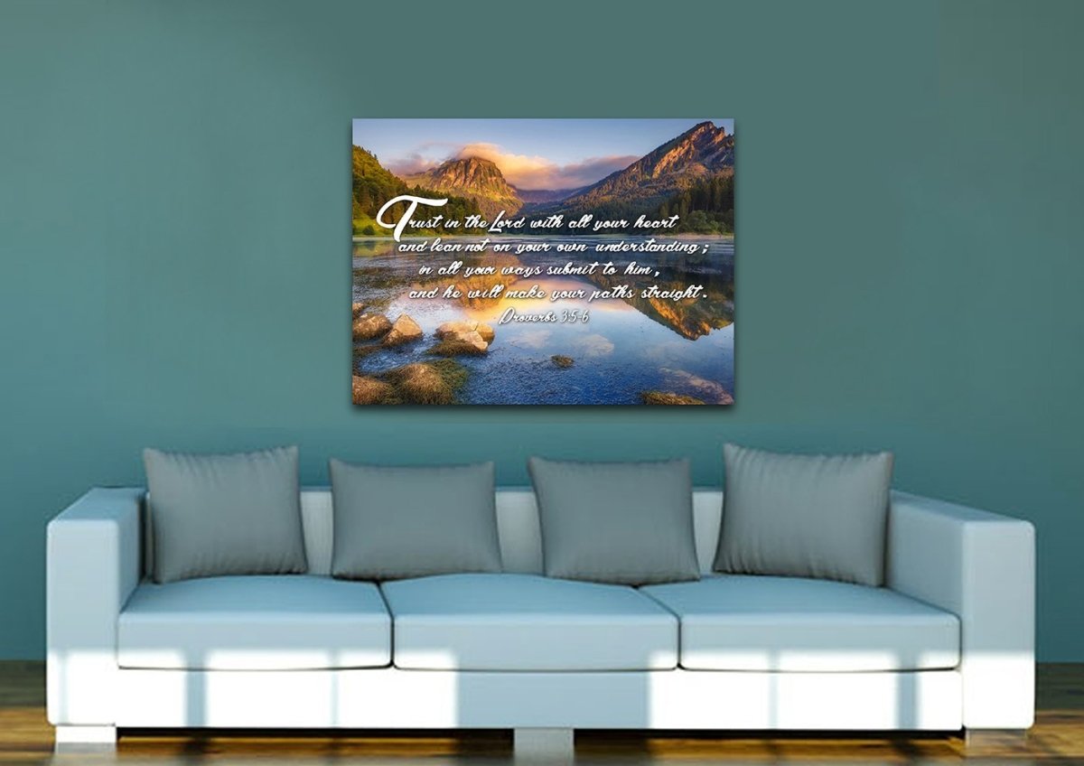 Proverbs 3:5-6 #9 NIV Trust in the Lord Bible Verse Canvas Wall Art ...