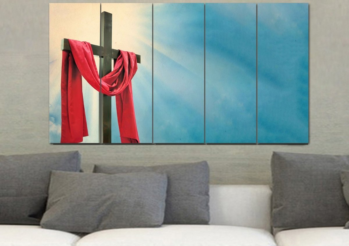 Cross With Robe Around Red Robe around Cross #31 Canvas – Christian Walls